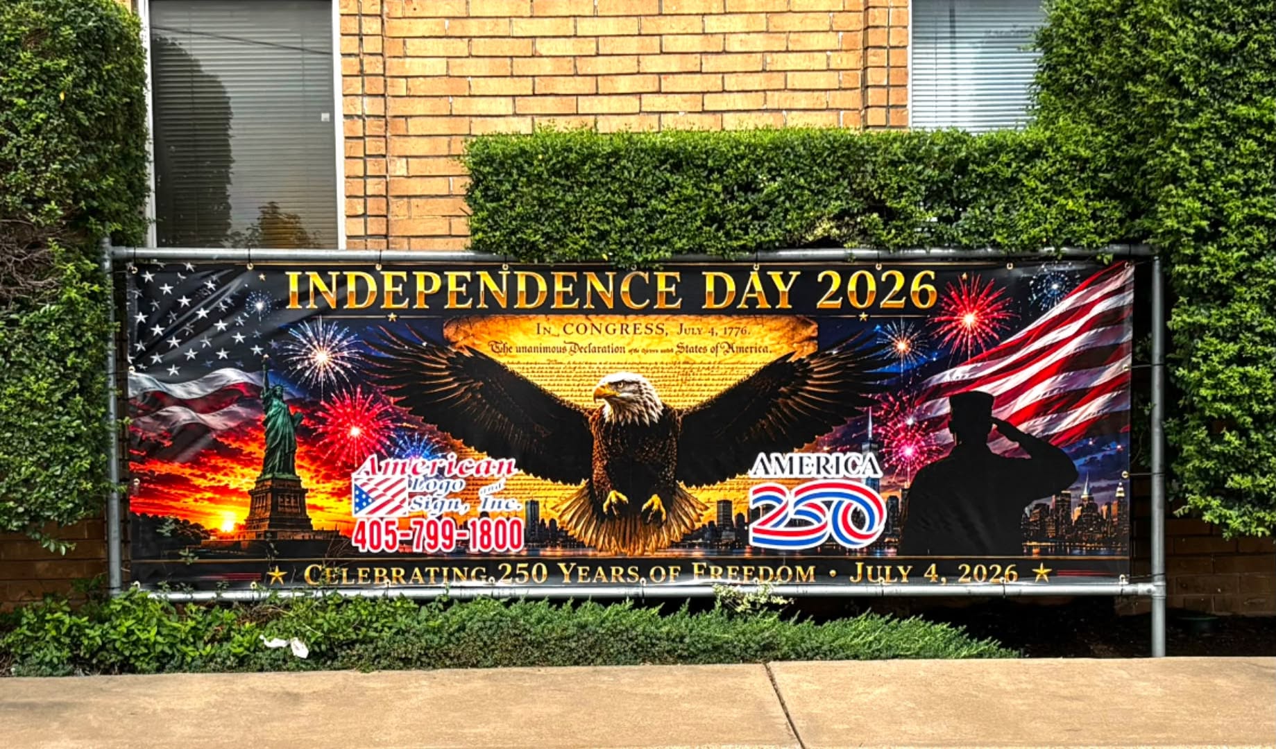 Custom sign installation by American Logo & Sign